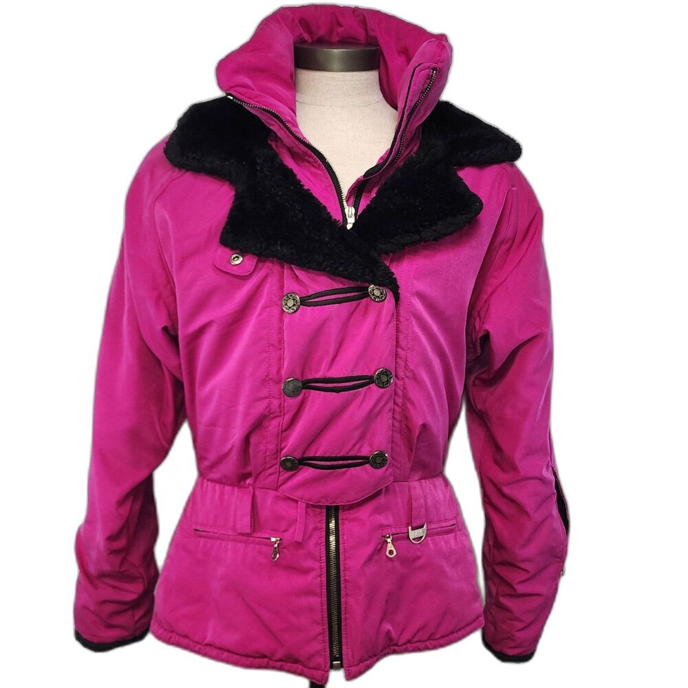 Vintage NILS Resort Collection Pink & Black Ski Coat Size 10